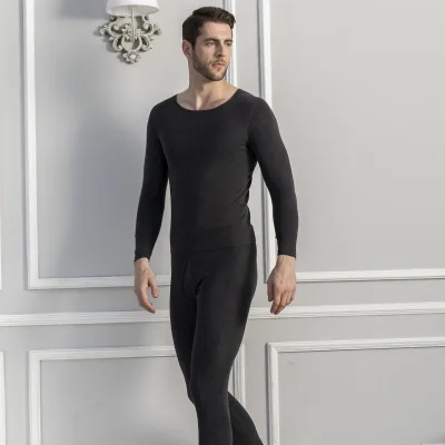 grey XXL for man Xiaomi термобелье мужские Круглый воротник хлопковые брюки свитер джемпер термобелье зимний комплект - Цвет: grey XXL for man