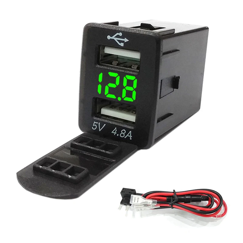 Qc3.0 12-24V Led двойной порт Usb интерфейс зарядное устройство разъем адаптер питания для Toyota Corolla