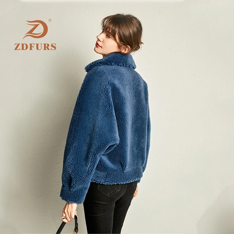 ZDFURS* осень и зима мех в одном гранулированный мех ягненка короткий стиль пальто женское Шерстяное меховое пальто для женщин