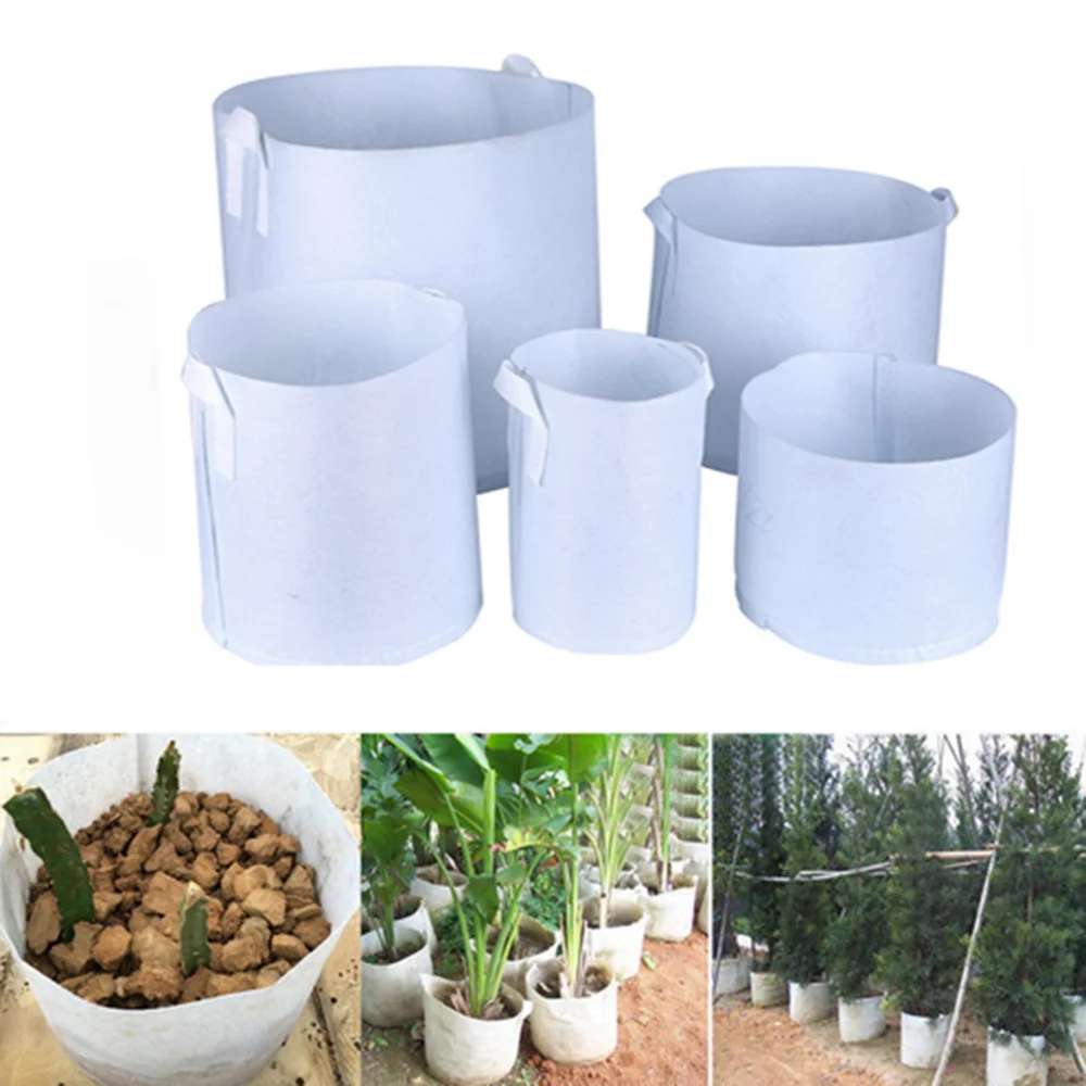 7 размеров круглый белый горшок для растений контейнер для проращивания мешок для выращивания Проветриваемый контейнер аксессуары для сада