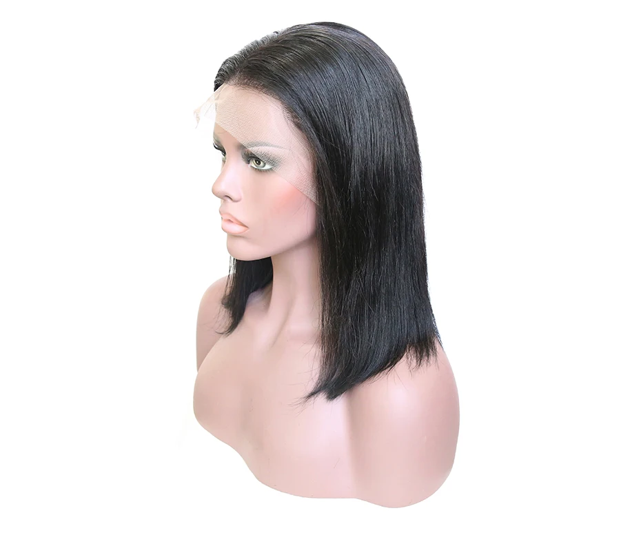 [HJ Weave beauty] OneCut Hair13x6 короткие человеческие волосы на кружеве парики бразильский прямой парик Боб предварительно выщипанная линия волос с волосами младенца