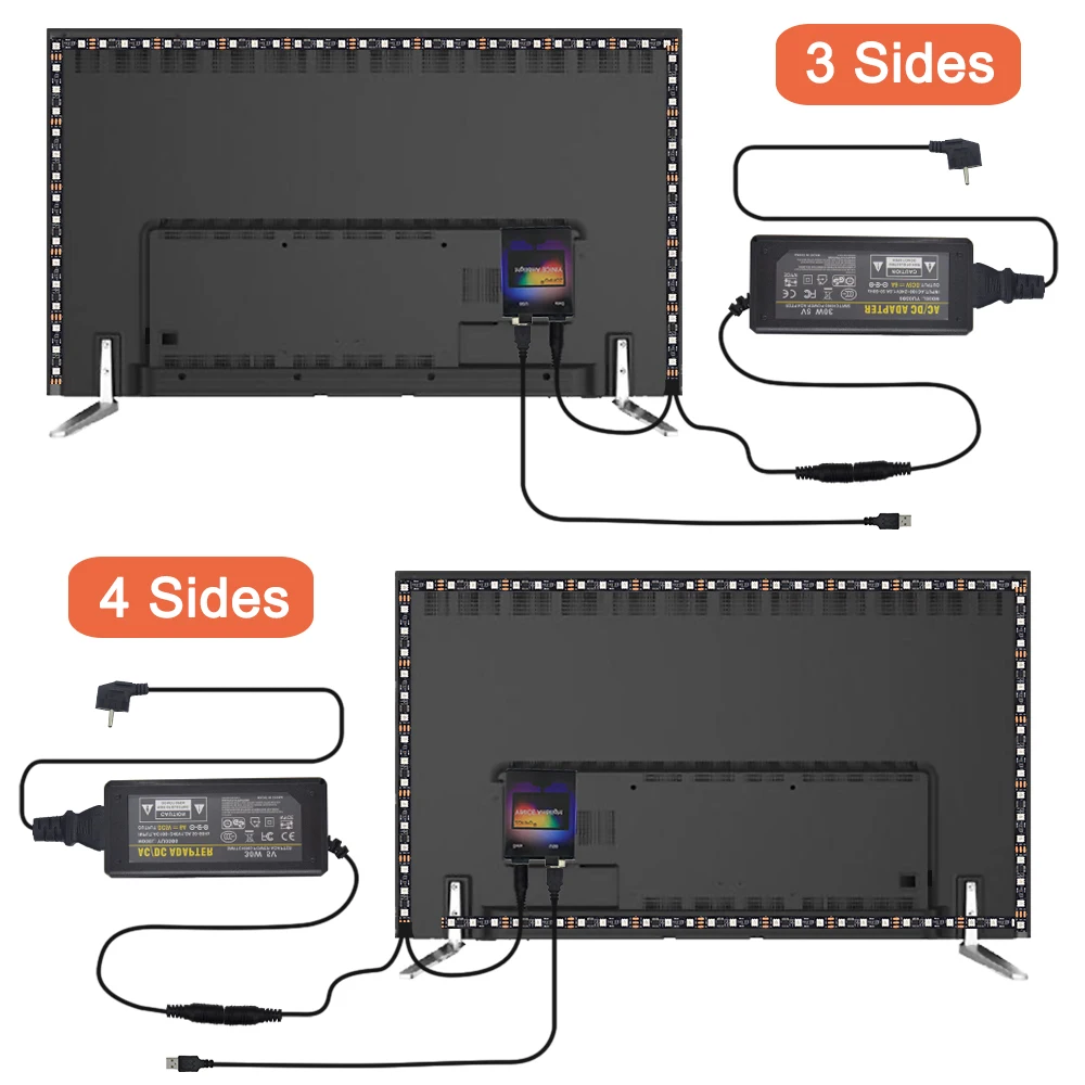 DIY Ambi светильник комплект USB Светодиодная лента светильник 5050 RGB цвет мечты для HDTV Настольный ПК экран фоновый светильник ing лента 1 м 2 м 3M 4M 5 м