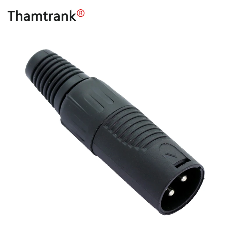 100pcs xlr connector for microphone/MIC 3pins male plug  black color plastic shell