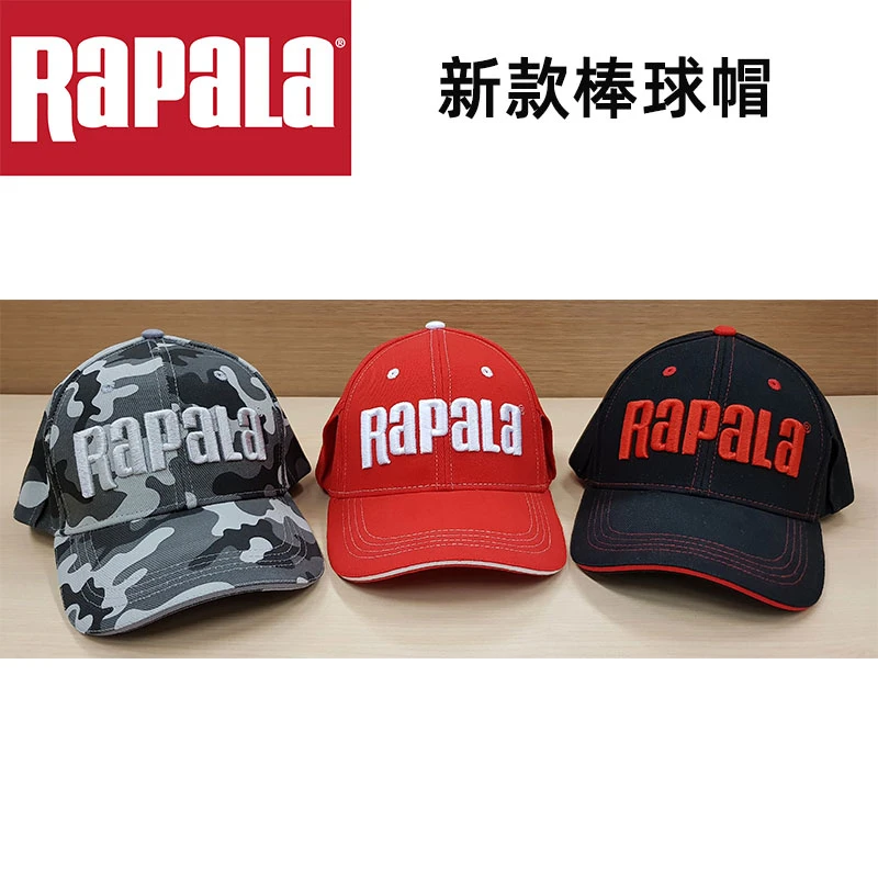 Rapala Red Black Color High Quality Fishing Cap High Quality Adjustable  Washed Cotton Baseball Golf Cap Outdoor Sports