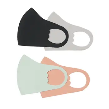 

3Pcs Kids Ice Silk Cotton soft and comfortable Elastic earloop Mask Dustproof Solid Thickened Washable Mouth-Muffle