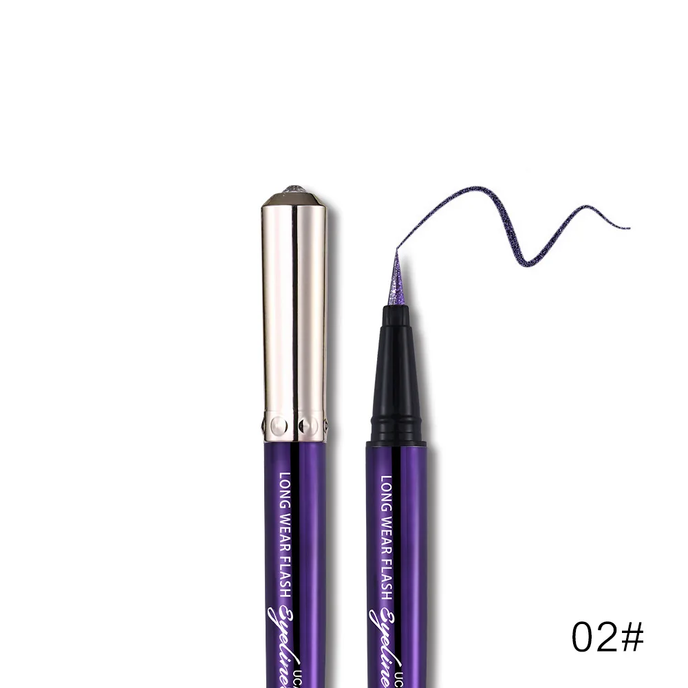 UCANBE мерцающий жидкий карандаш для подводки глаз для макияжа стойкий Быстросохнущий Блестящий карандаш для подводки глаз водостойкий косметический набор TSLM1 - Цвет: 02
