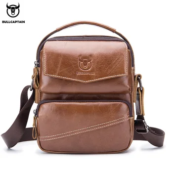 

BULLCAPTAIN Brand Leather Men Bag Casual Business Leather Mens Shoulder Messenger Bag Vintage Men's Crossbody Bag male bag