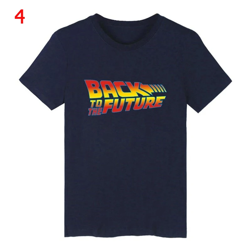 Back To The Future светящаяся футболка с символом Для мужчин летняя футболка с короткими рукавами Повседневное футболки мужской уличная черная футболка Koszulka Meska