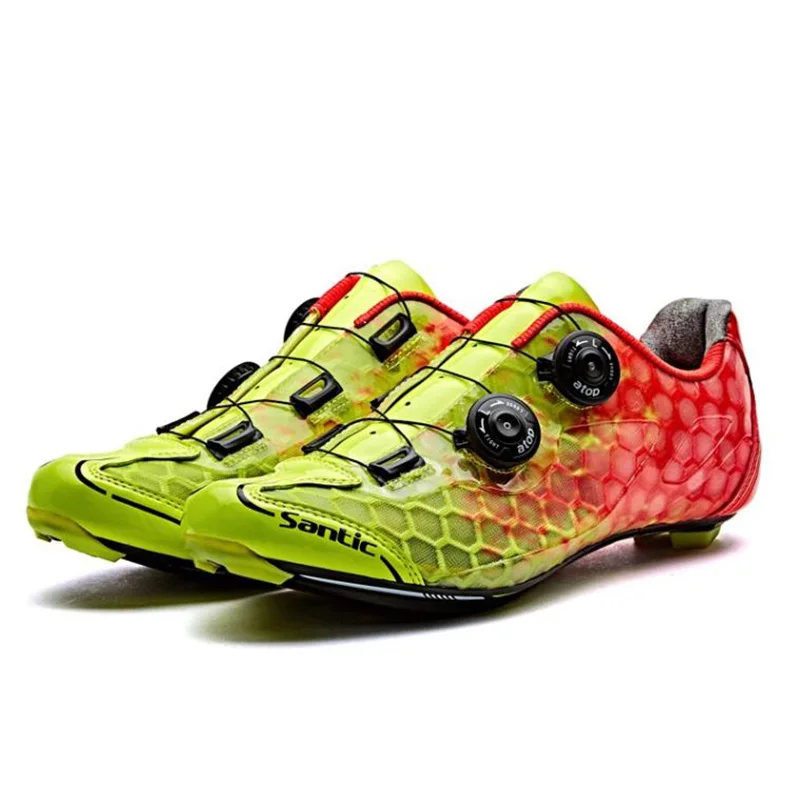 SANTIC ALPHA Road Shoes Vent углеродистая дорожная обувь дорожная дышащая обувь с замком обувь для велоспорта гоночная команда обувь для верховой езды