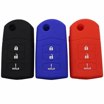 

3 Button Flip Folding Silicone Car Key Fob Cover For MAZDA 3 5 6 CX-5 CX-7 CX-9 Housing Miata MX-5 MPS SP23
