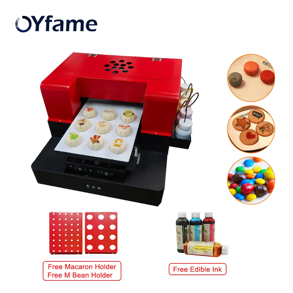 

OYfame 2023 NEW A4 Food Printer Edible sugar Paper Fondant Macaron Biscuits Candy Cake Printing Machine With Free food Ink