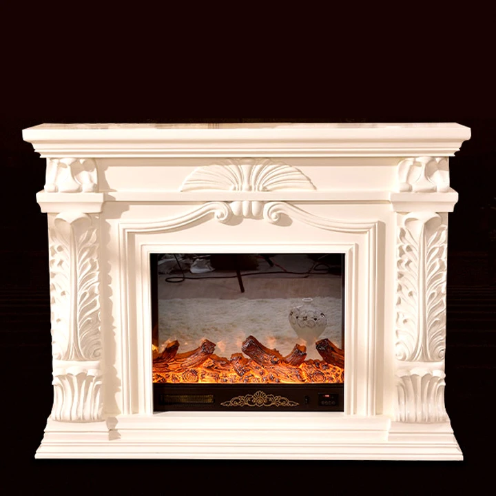 Living Room Decorating Warming Fireplace Set Wooden Mantel W150cm Electric Firebox LED Optical Artificial Emulational Flame