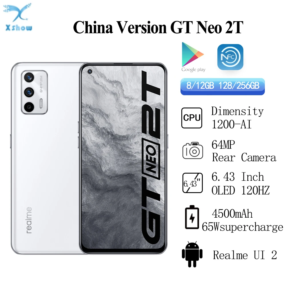 ram memory Realme GT Neo 2T Cell Phone Dimensity 1200-AI 5G 65W Super Fast Charger 64MP 6.43" OLED 120Hz Octa Core 4500mAh Dolby Atmos NFC laptop ram