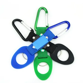

New Aluminum Carabiner Water Bottle Rubber Holder Colorful Hiking Rope Buckle Hook Carabiners Outdoor Camping Random Color