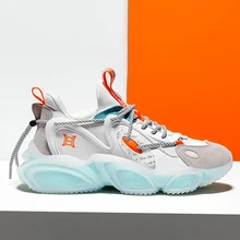2021 Fashion Advanced Man Chunky Gym Sneakers High Elastic Light Breathable Men's Sport Running Shoes Footwear Plus Size 39~45