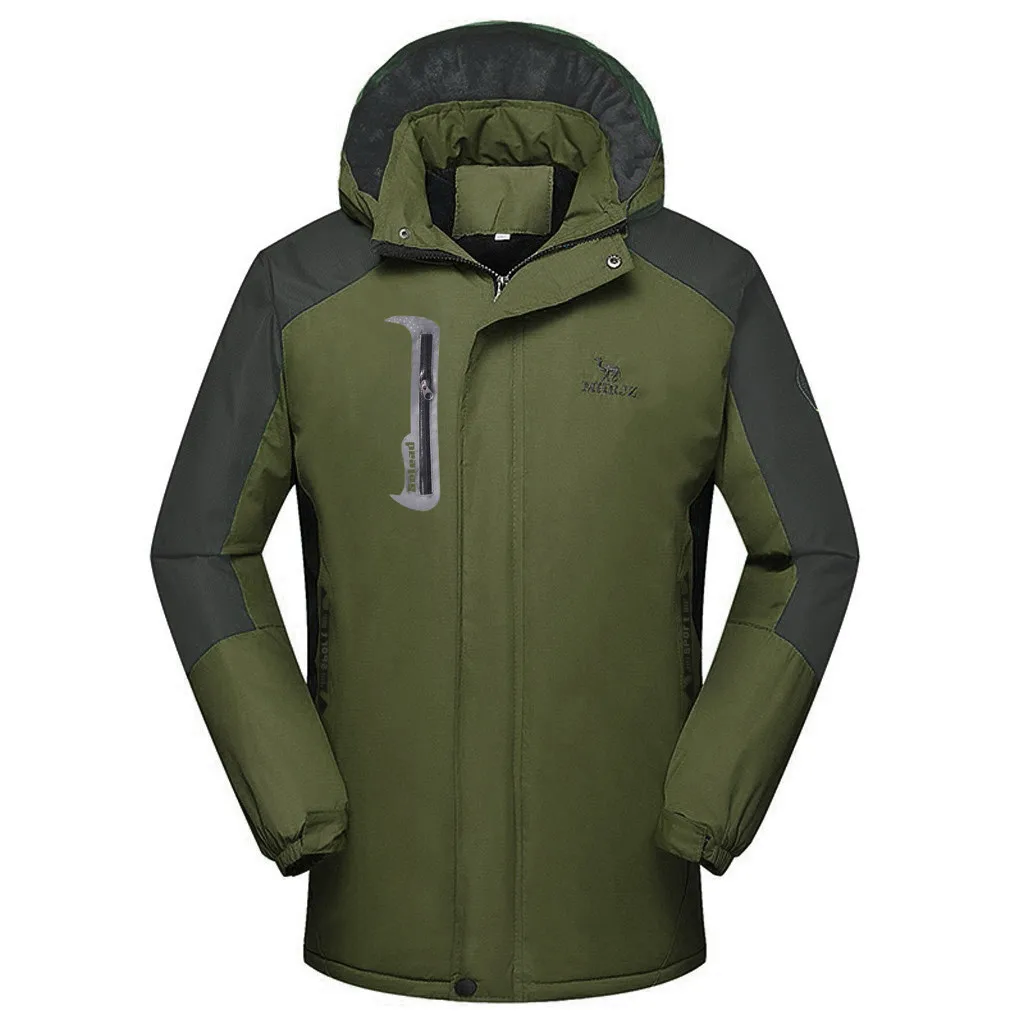 Army Green Модные уличные куртки для мужчин; сезон осень-зима; Спортивная ветровка; толстая теплая куртка; пальто для мужчин; Chaqueta Hombre; непроницаемая - Цвет: Army Green