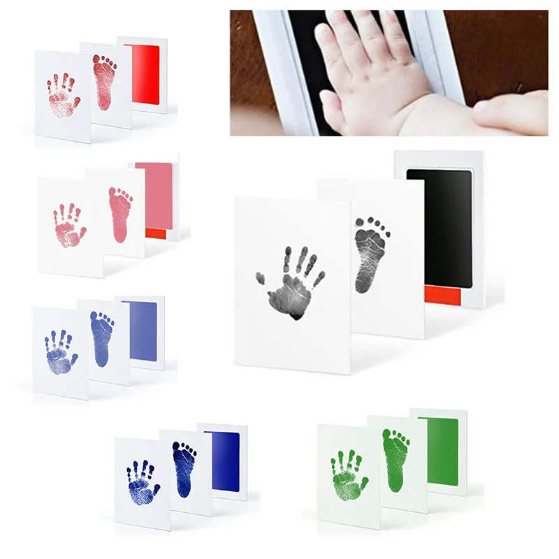 

Baby footprint Non-Toxic Photo frame DIY Handprint Footprint Imprint Kit Baby Souvenirs Casting Clay Print Newborn Ink Pad Toys