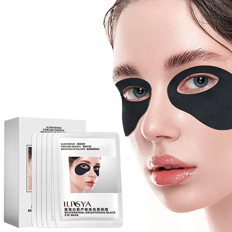 ILISYA Black Pearl Brightening Eye Mask for Dark Circles Hydrating Eye Patches Puffiness Anti-aging Wrinkle Skin Care