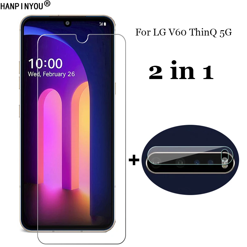

2-in-1 Tempered Glass For LG V60 ThinQ 5G 6.8" Camera Lens Protection Film + Front Screen protector