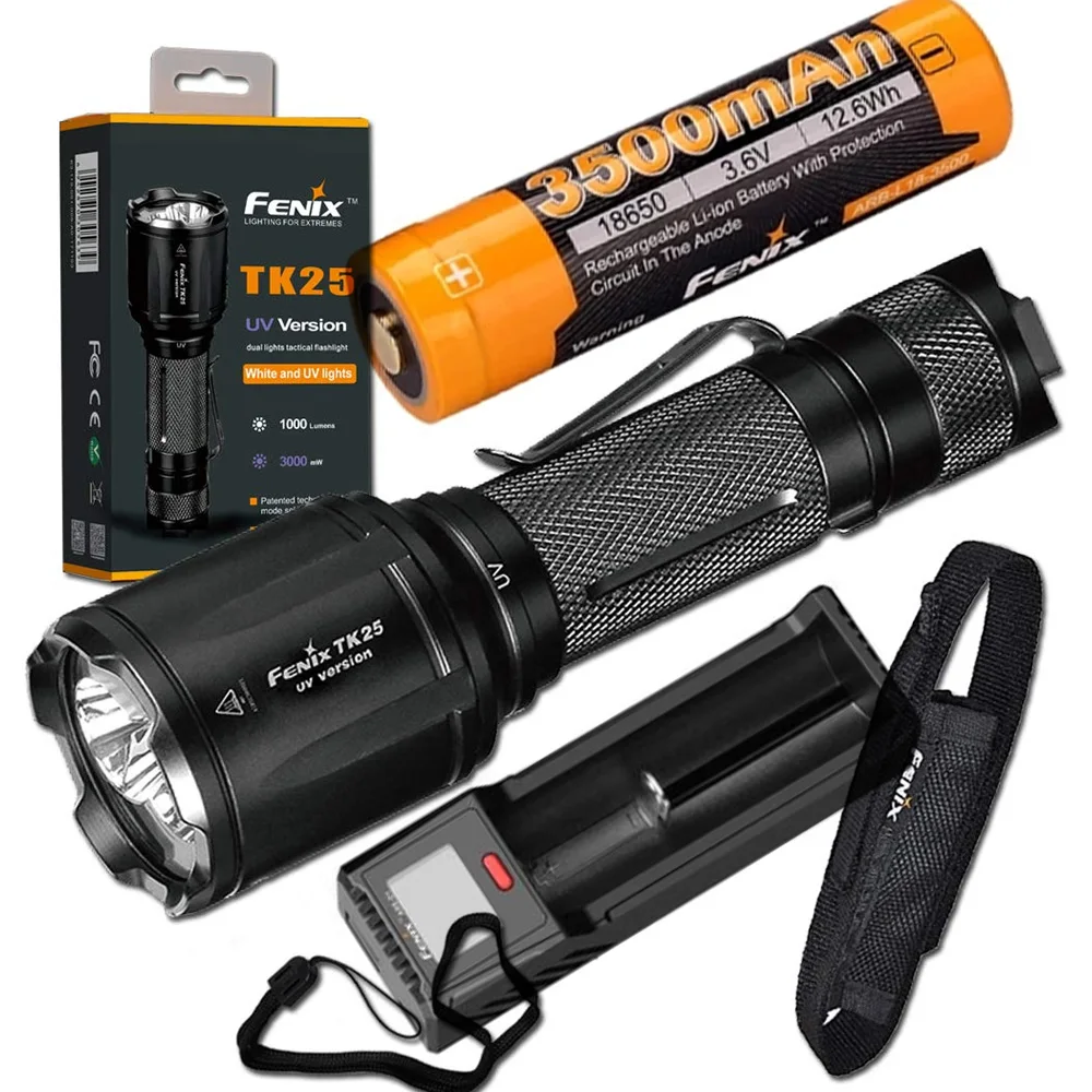 Fenix TK25UV 1000 люменисцентный тактический фонарик (TK25 UV) и 3000 МВт УФ свет с ARB L18 3500