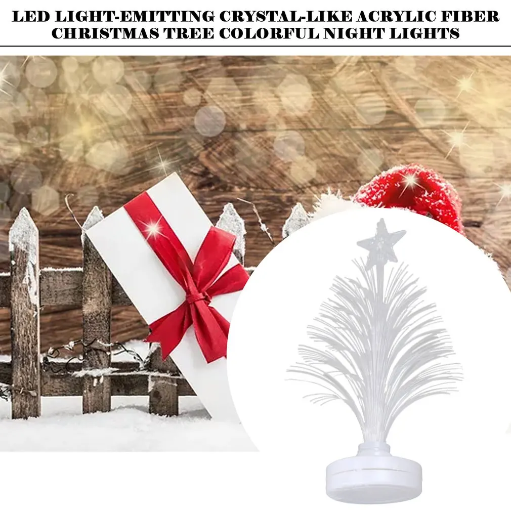 Led Colorful Luminous Christmas Tree Mini Fiber Tree Decorations Night Light Christmas Luminous Lights