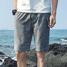 5 цветов Горячая Распродажа летние мужские повседневные модные шорты мужские однотонные клетчатые эластичные пляжные праздничные шорты плюс размер L-3XL
