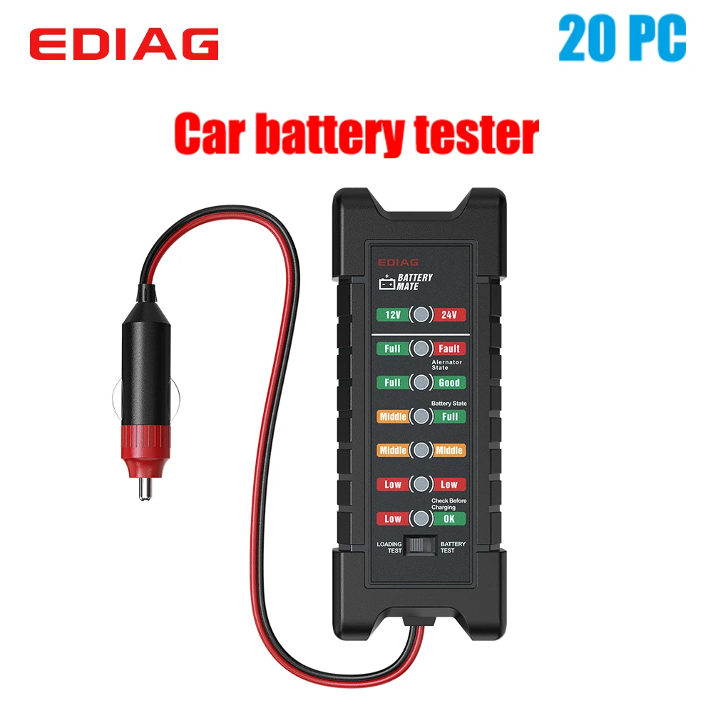 Ediag автомобильный аккумулятор Tester12V 24 В Автомобильный сканер для мотоцикла