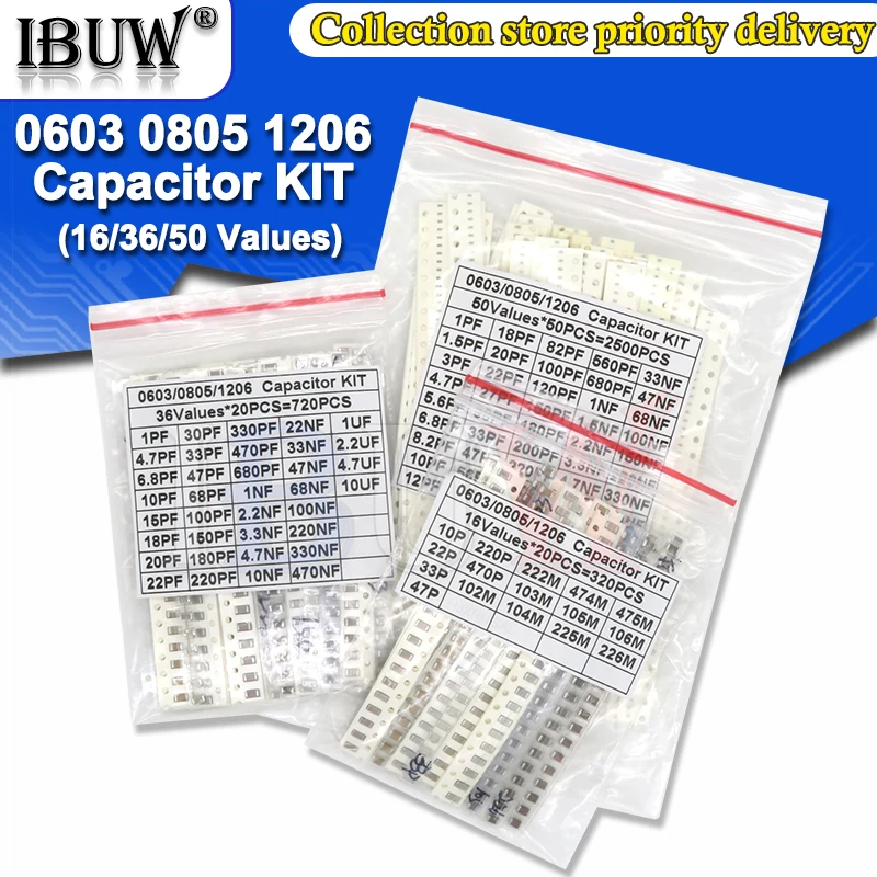 320 шт. 720 2500 0603 0805 1206 SMD конденсатор с алюминиевой крышкой комплект igmopnrq набор