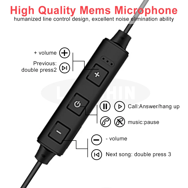 Wireless Bluetooth Earphone Double Dynamic Hybrid High Quality Stereo Headset Bluetooth 5.0 Sport Headset For Xiaomi Iphone