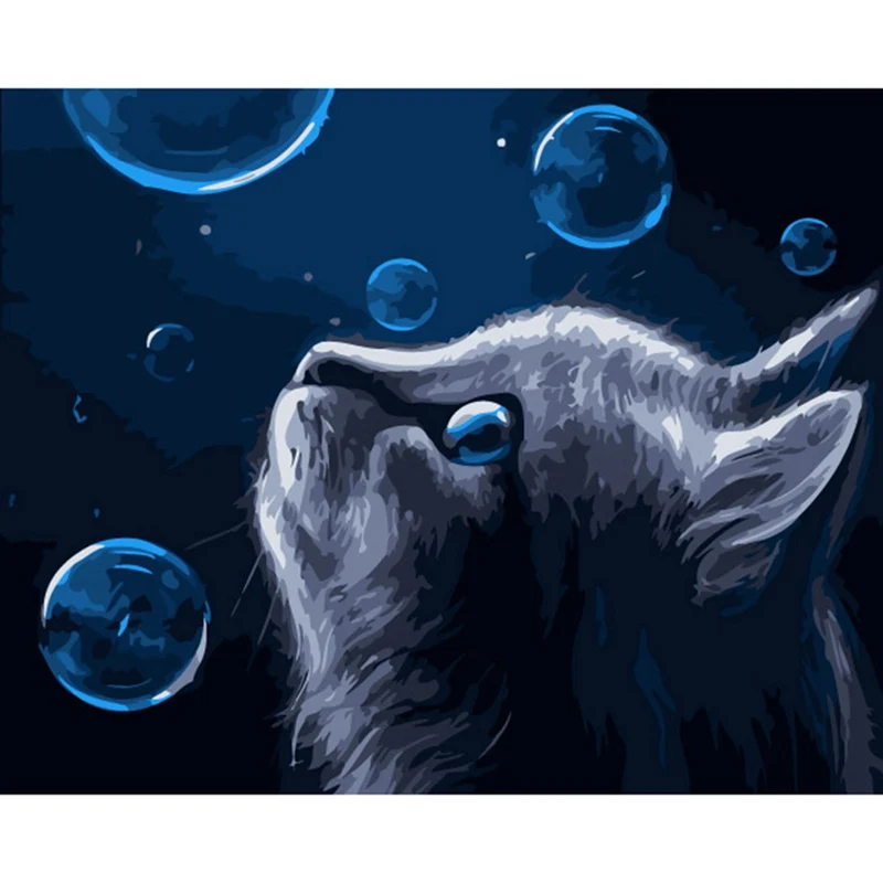 

Cat Painting Out By Number For Adults On Canvas With Frame Oil Picture Paints Color For Drawing Chamber Decoration Wall Art Room