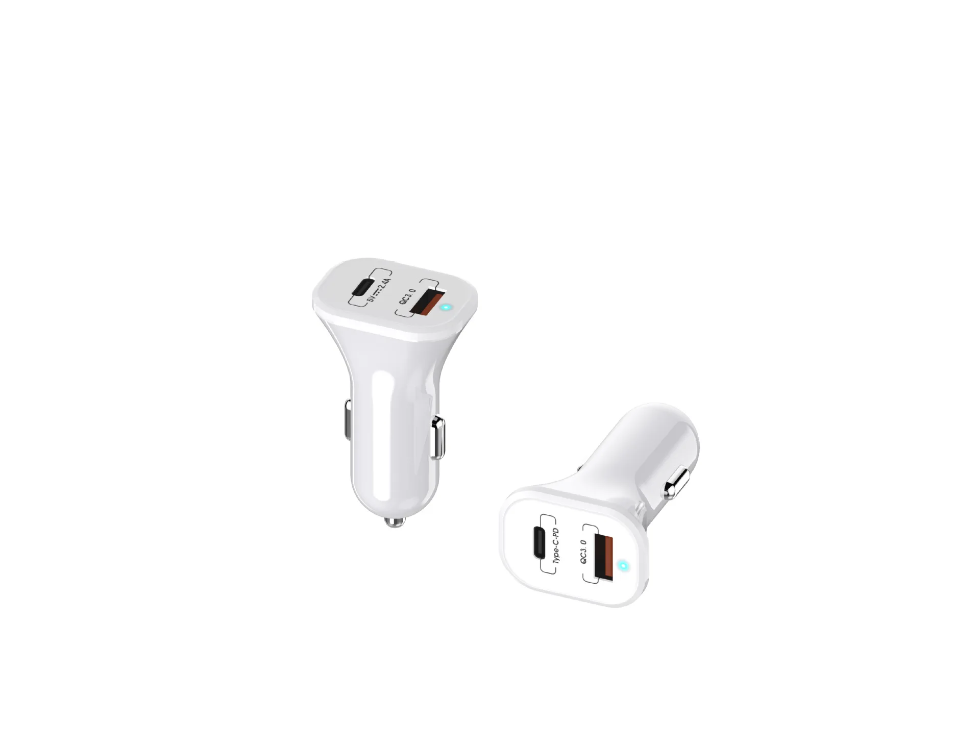 Автомобильное зарядное устройство с двумя портами USB Автомобильное зарядное устройство, Typec-PD+ QC3.0 зарядное устройство для мобильного телефона, быстрая зарядка OnePlus 2 2