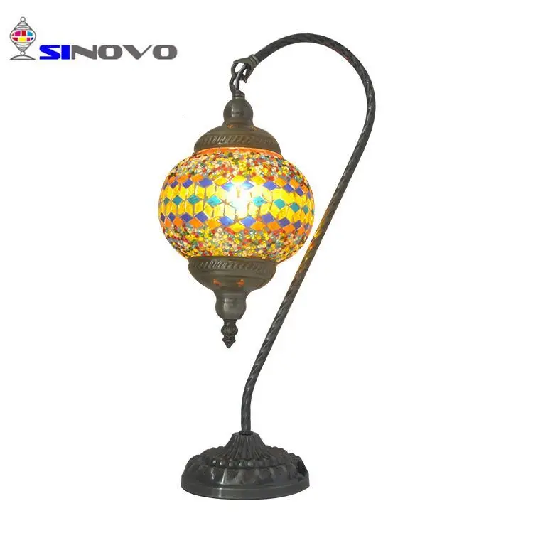 

2019 Modern Style Restaurant Living Room Mosaic Glass Led Table Lamp lampe de chevet