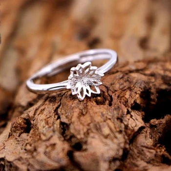 

925 Sterling Silver Women Engagement Women Ring 6-10mm Round Pearl or Bead Semi Mount Ring Fine Jewelry Setting Adjustable