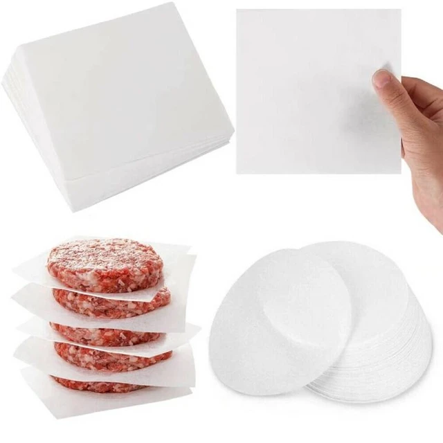 Papier sulfurisé pour Hamburger, 100 pièces, 5.5 pouces, rond, cire, carré,  pour presse à hamburgers, cuisson