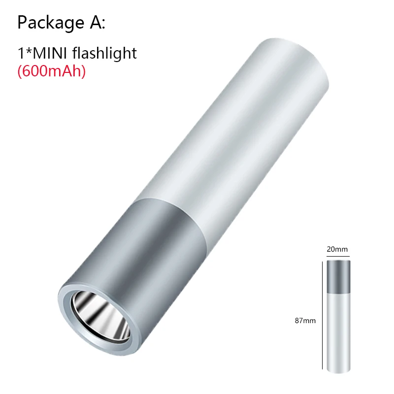 USB Перезаряжаемый простой светодиодный фонарик из алюминиевого сплава 5 режимов встроенный аккумулятор светодиодный фонарик Свет для power bank - Испускаемый цвет: A