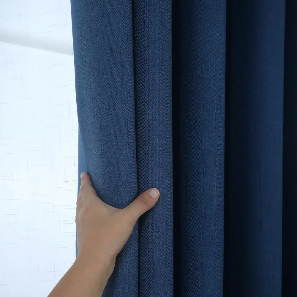 Thicken Curtains Nordic Style Bedroom Fabric For Bedroom Curtains For Living Room Window Blinds Luxury Blue Drapes