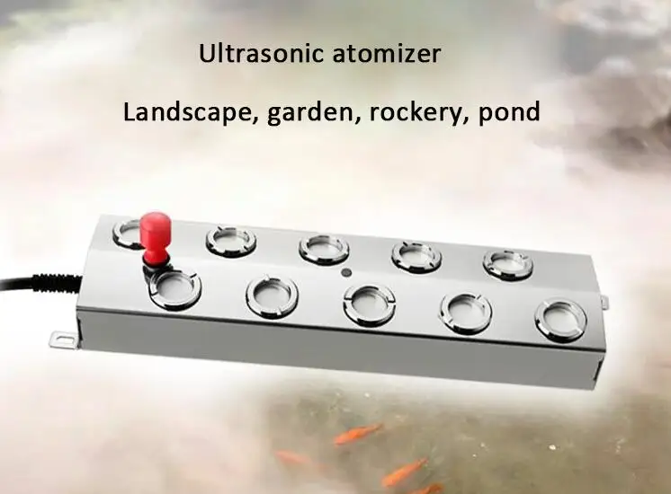

Ultrasonic atomizer 10 Head Ultrasonic Humidifier Atomization plate+Waterproof power supply 350W+buoy
