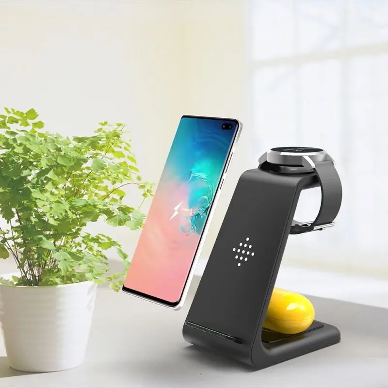 Новинка для samsung Galaxy Watch Buds 3 в 1 10 Вт Беспроводное зарядное устройство зарядная станция Беспроводное зарядное устройство для мобильного телефона 10 Вт быстрое зарядное устройство