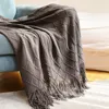 Inya Knitted Blanket Solid Color Waffle Embossed Blanket Nordic Decorative Blanket for Sofa Bed Throw chunky knit throw blanket ► Photo 3/6