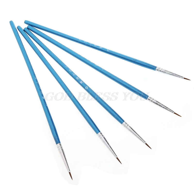 5 uds excelente calidad de cepillo de pelo Nylon gancho línea lápiz artista acuarela pintura de acrílico bolígrafo para dibujo artístico cepillo de pintura de cepillo de Nylon