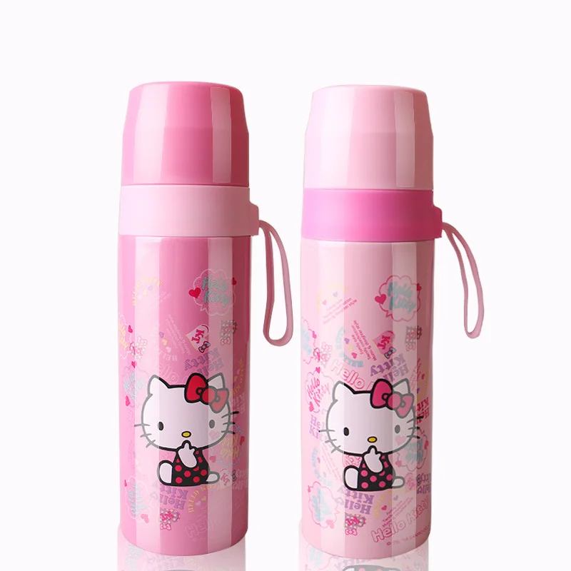 

Hello Kitty Children Insulated Cup Girls Glass Korean-style Cartoon Cute Young STUDENT'S Cup with Lid Water Bottle