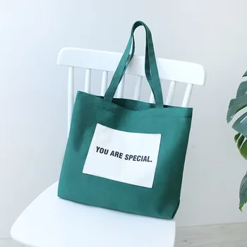 

Canvas Women Shoulder Bag Korean Literature Printed Cotton Cloth Casual Tote Bag Large Eco Shopping Bags Ladies Hand Bags Beach