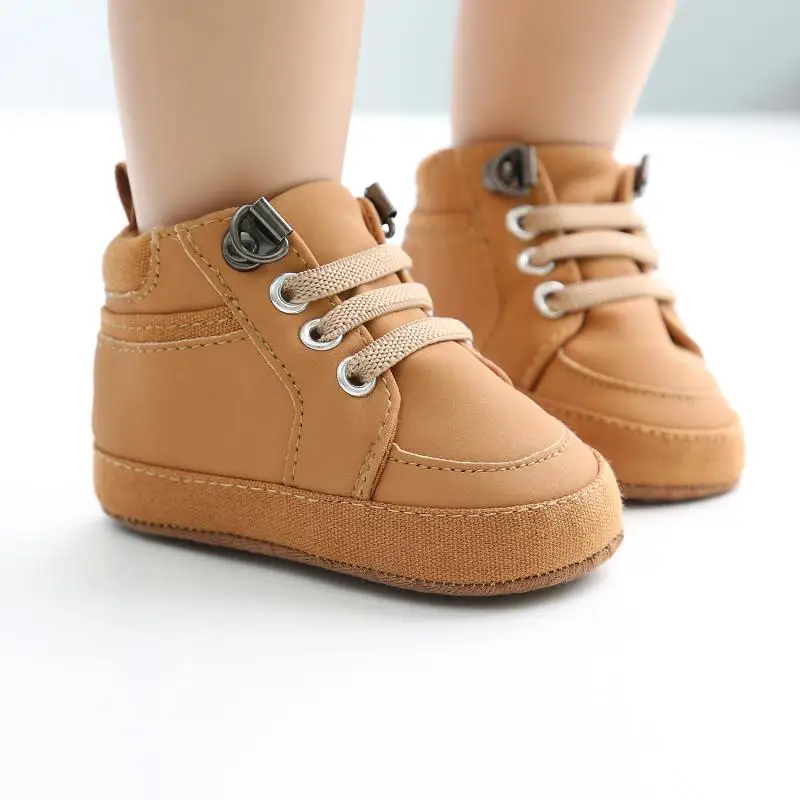 

0-6-12-18 Month New Baby Toddler Shoes Boy Girl Newborn Soft Bottom Anti-slip Soles Leather Crib Soft Sole Shoes PVC Sneaker
