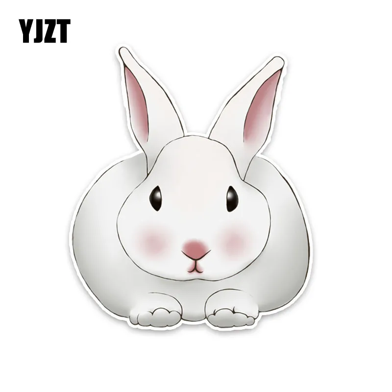 

YJZT 12.3CM*10.5CM Interesting Animal Rabbit Car-styling Car Sticker Decal PVC C29-0225