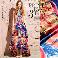 118 см цифровая струйная шелковая эластичная атласная ткань 19 мм Мягкая атласная шелковая ткань для платья спандекс ткань оптом шелковая ткань