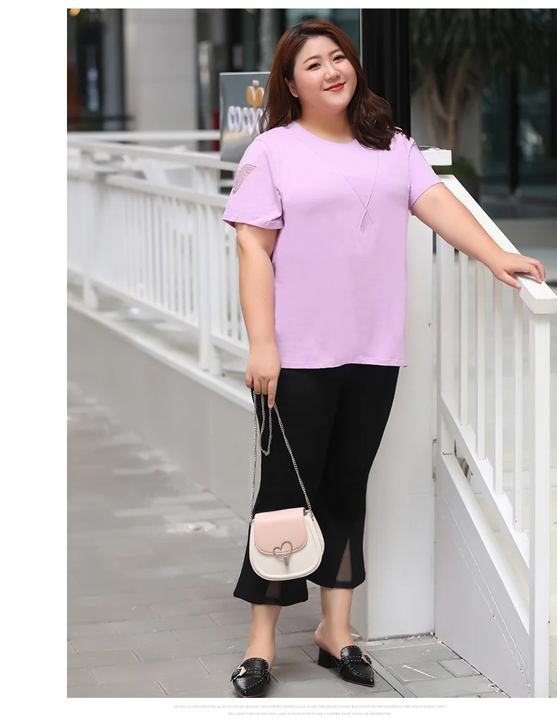 TUHAO Summer Women Office Lady Elegant Black Pants Casual High Waist Women Plus Size 7XL 6XL 5XL 4XL Elastic Capri Female WM55