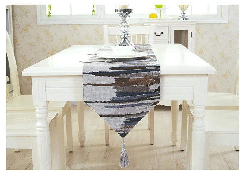 Camino de mesa модно де мода Fudiya corredor de nailon colorido mantel con borlas corte camino de mesa bordado