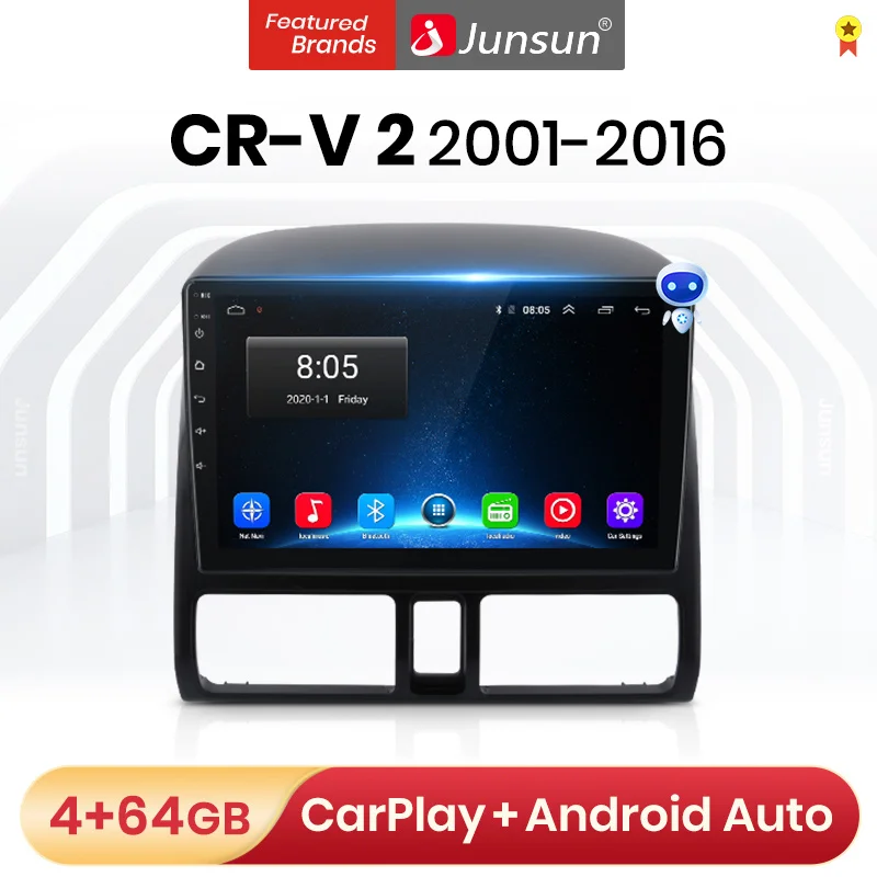 Автомагнитола Junsun V1 Pro мультимедийный проигрыватель на Android 10 0 4 Гб ОЗУ 64 ПЗУ с