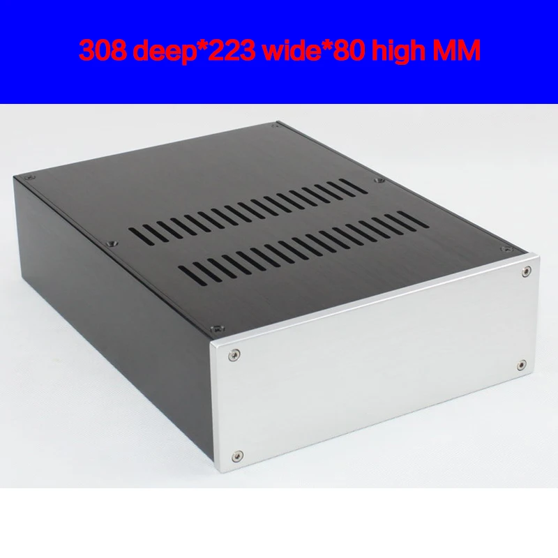 KYYSLB 308*223*80 мм CJ093 алюминиевый усилитель шасси коробка дом DIY корпус с ножками винт