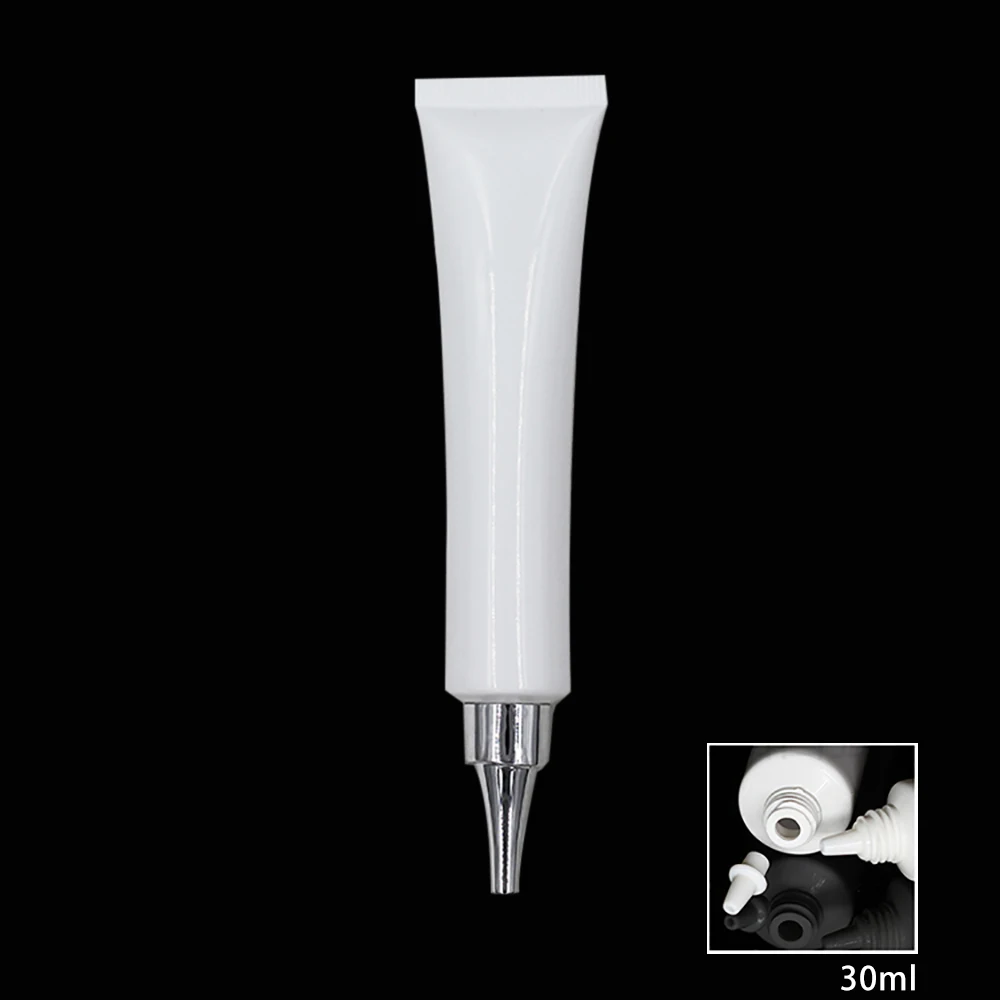 White 30ml Eye Cream Oils Soft Tube Cosmetic with Gold/Silver/White Ingot cover 100pcs for sale